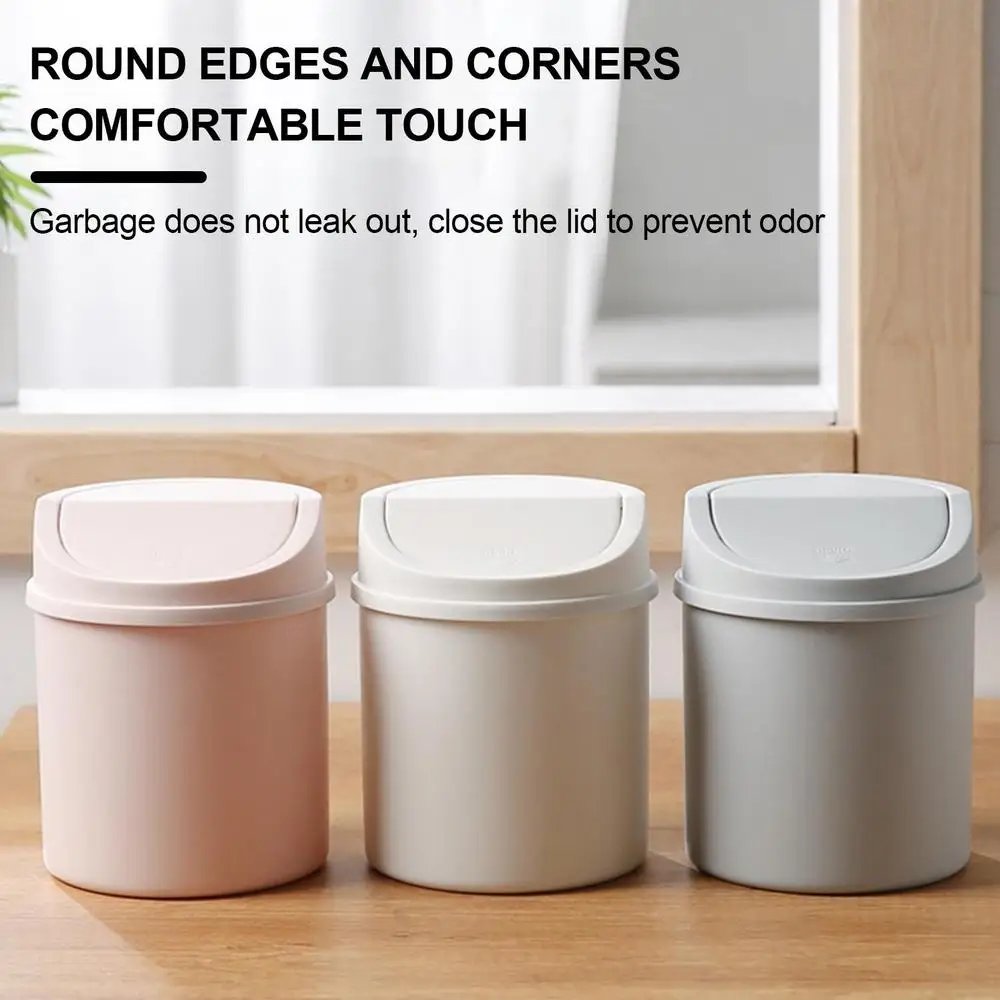 Mini Small Waste Bin With Lid Desktop Storage Box Home Garbage Basket Table Trash Bin Small Trash Can Wastebasket