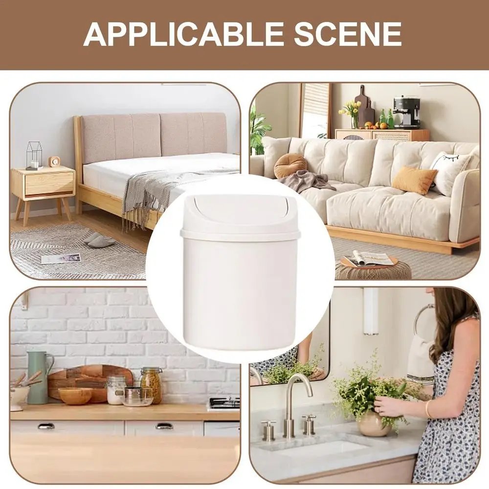 Mini Small Waste Bin With Lid Desktop Storage Box Home Garbage Basket Table Trash Bin Small Trash Can Wastebasket