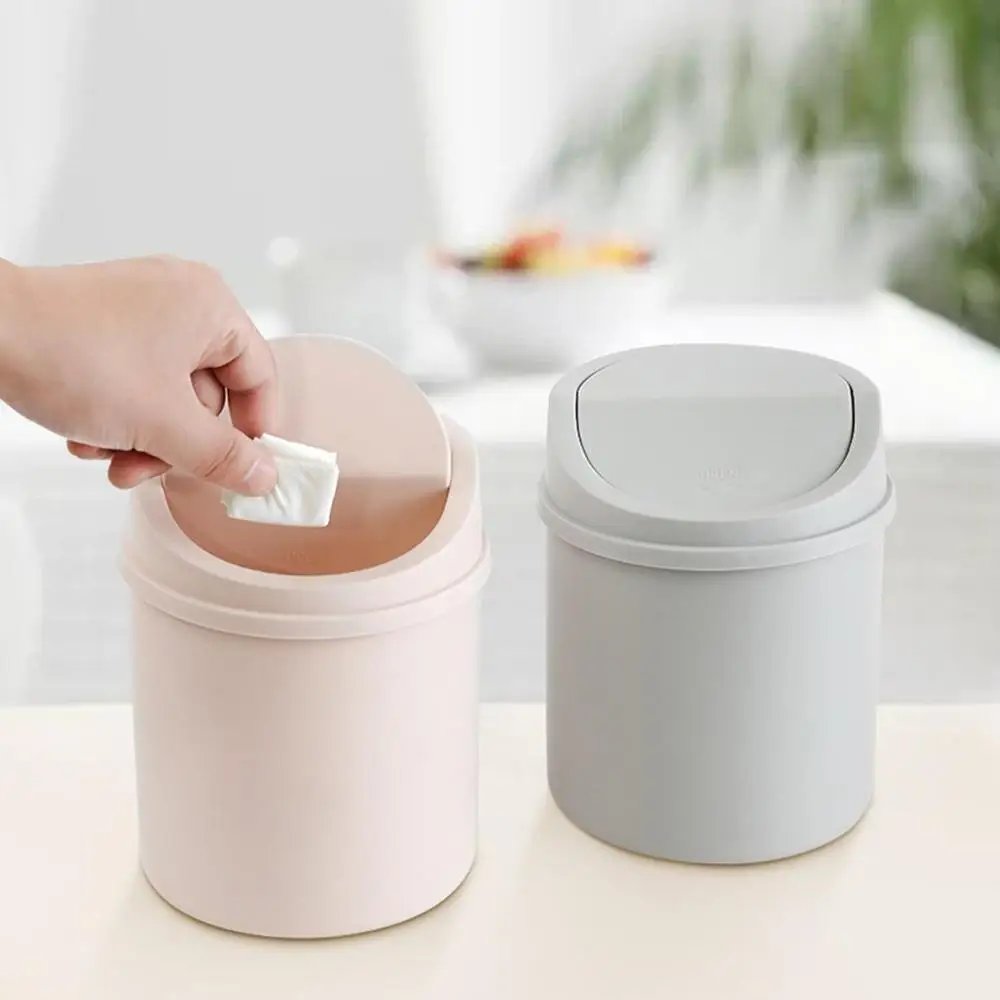 Mini Small Waste Bin With Lid Desktop Storage Box Home Garbage Basket Table Trash Bin Small Trash Can Wastebasket