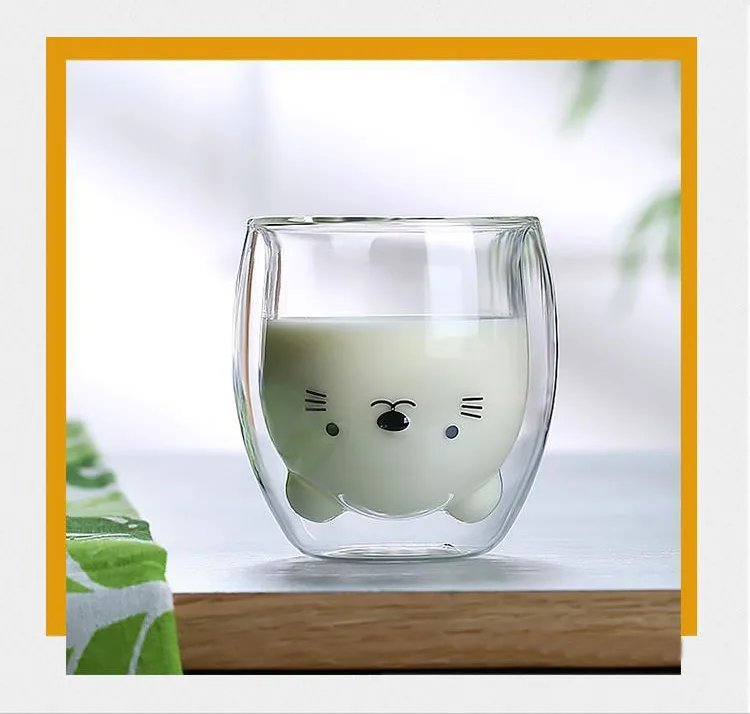Creative Cute Bear Double-layer Coffee Mug Double Glass Cup Carton Animal Milk Glass Lady Cute Cat Duck Dog Gift Christmas Gift Creative Cute Bear Double-layer Coffee Mug Double Glass Cup Carton Animal Milk Glass Lady Cute Cat Duck Dog Gift Christmas Gift
