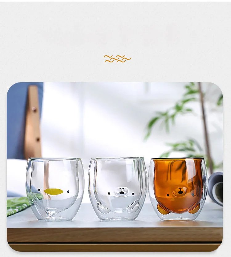 Creative Cute Bear Double-layer Coffee Mug Double Glass Cup Carton Animal Milk Glass Lady Cute Cat Duck Dog Gift Christmas Gift Creative Cute Bear Double-layer Coffee Mug Double Glass Cup Carton Animal Milk Glass Lady Cute Cat Duck Dog Gift Christmas Gift