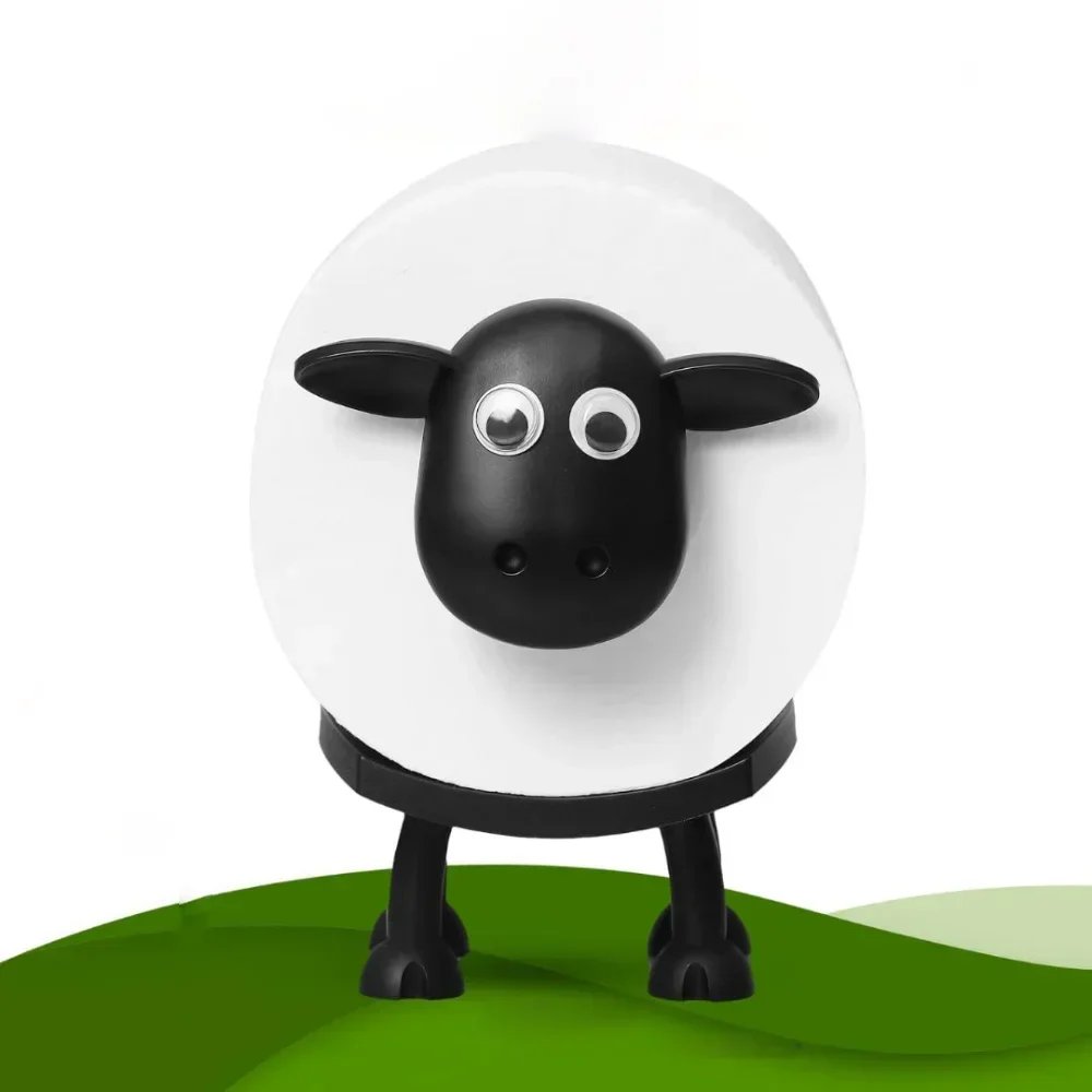 1/3PCS Sheep Toilet Roll Holder Funny Toilet Paper Holder Free Standing Bathroom Set Black Sheep Roll Rack Cute Bathroom Decor