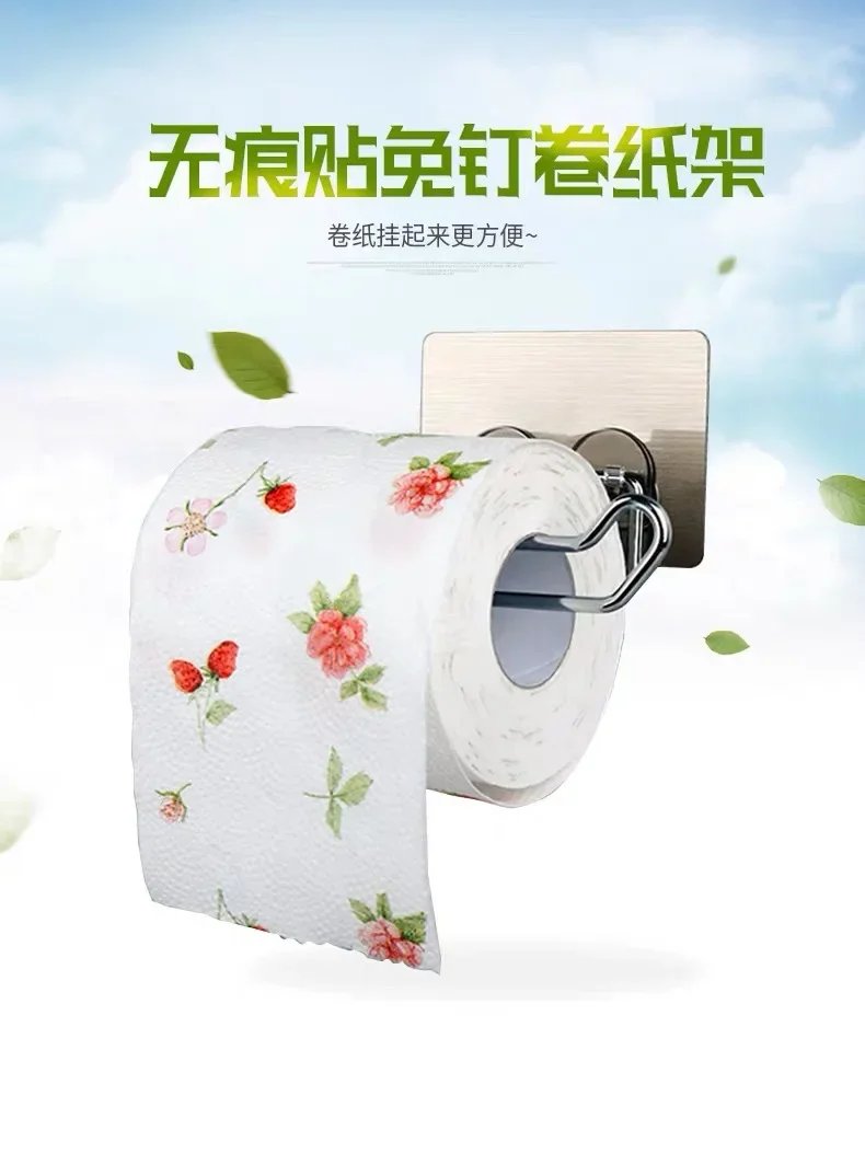 304Stainless Steel Tissue Holder Punch-free Toilet Paper Rack Bathroom Roll Holder Household Bathroom Simple Toilet Paper Holder