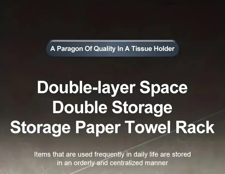 Wall Mounted Toilet Paper Holder Durable ABS Plastic No Drill Adhesive Tissue Rack Space Saving Storage Shelf Waterproof Materia