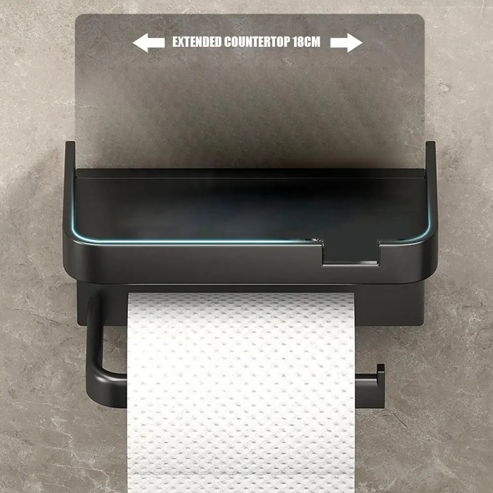 Wall Mounted Toilet Paper Holder Rustproof Thickened Plastic Storage Rack For Bathroom Kitchen Toilet Paper Roll Holder