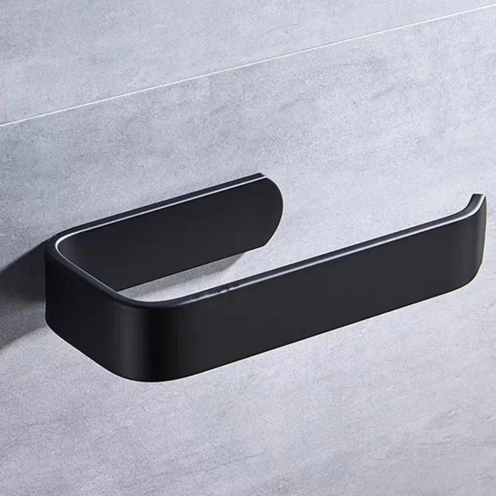 1Pc Wall Mounted Toilet Paper Holder No Punching Tissue Towel Roll Bathroom Towel Rack Bathroom Accessories Material Plastic
