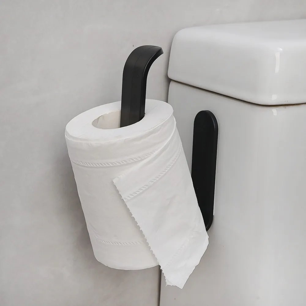 1Pc Wall Mounted Toilet Paper Holder No Punching Tissue Towel Roll Bathroom Towel Rack Bathroom Accessories Material Plastic