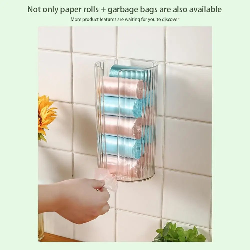 Wall-mounted Bathroom Tissue Box Transparent Kitchen Paper Storage Case Punch-free Toilet Napkins Holder Organizer Case
