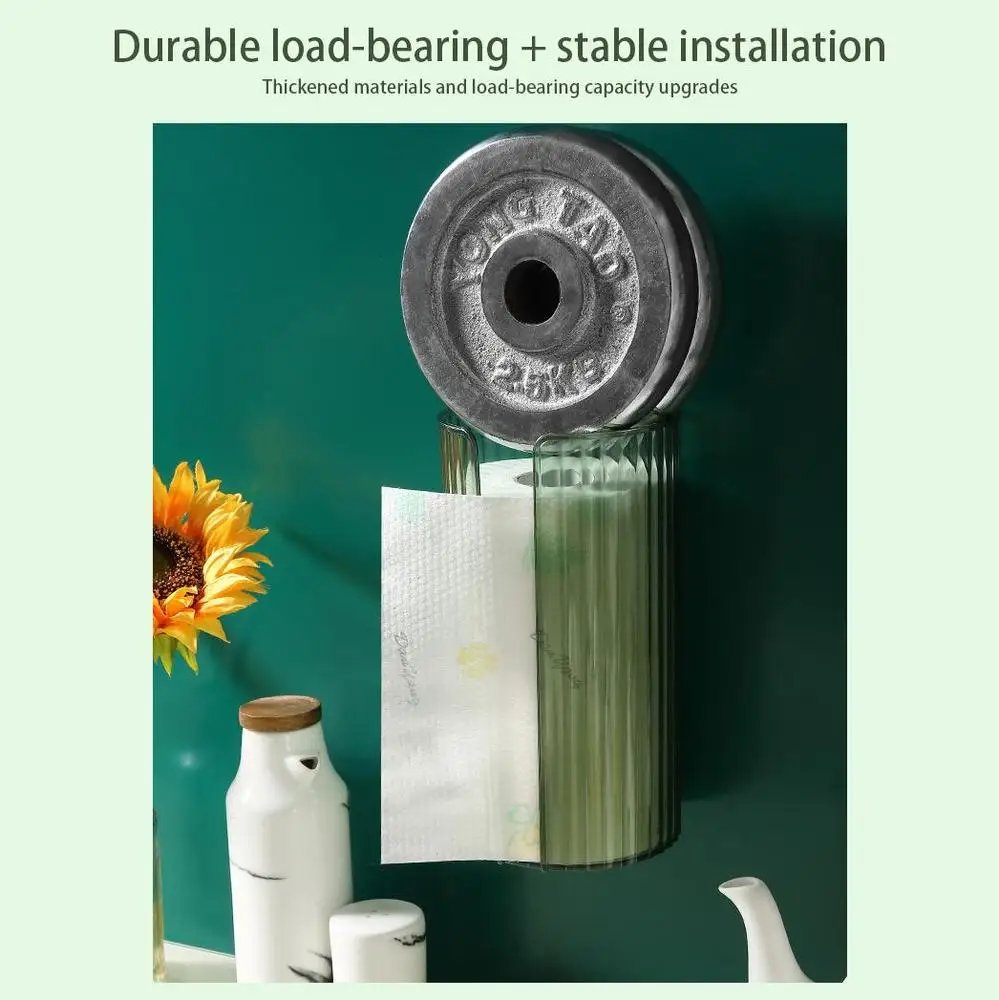 Wall-mounted Bathroom Tissue Box Transparent Kitchen Paper Storage Case Punch-free Toilet Napkins Holder Organizer Case