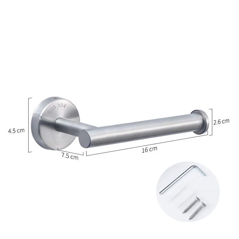Stainless Toilet Roll Paper Towel Holder Rack hanger wall mount drill Gold silver black Bathroom Tissue wc Organizers