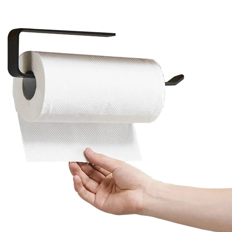 1pc Wall Mounted Plastic Toilet Paper Holder No Punching Tissue Towel Roll Bathroom Towel Rack Kitchen Bathroom Accessories