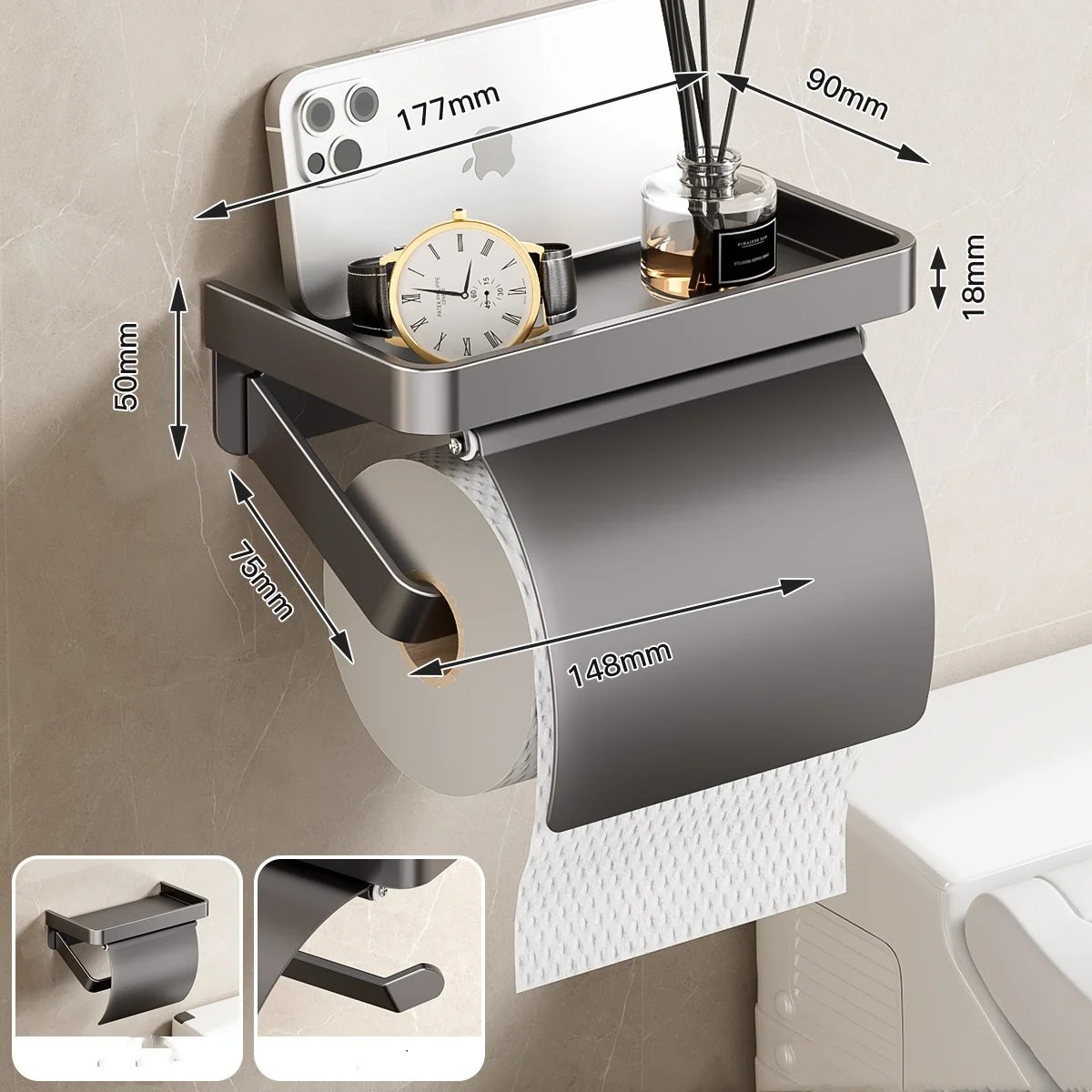 1pc Toilet tissue box wall mounted toilet tissue holder bathroom waterproof toilet paper box toilet roll holder