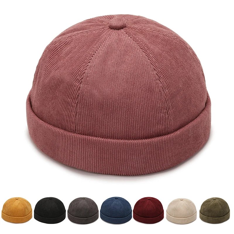 Vintage Men's Summer Cotton Brimless Skullies Cap Street Portable Docker Hats Multipurpose Beanie Hat Hip Hop Hats Japanese INS Vintage Men's Summer Cotton Brimless Skullies Cap Street Portable Docker Hats Multipurpose Beanie Hat Hip Hop Hats Japanese INS