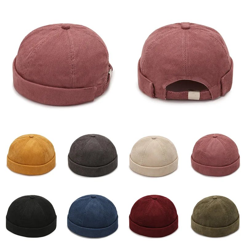 Vintage Men's Summer Cotton Brimless Skullies Cap Street Portable Docker Hats Multipurpose Beanie Hat Hip Hop Hats Japanese INS Vintage Men's Summer Cotton Brimless Skullies Cap Street Portable Docker Hats Multipurpose Beanie Hat Hip Hop Hats Japanese INS