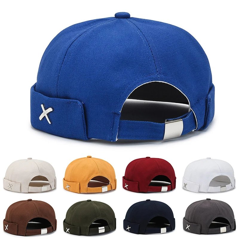 Vintage Men's Summer Cotton Brimless Skullies Cap Street Portable Docker Hats Multipurpose Beanie Hat Hip Hop Hats Japanese INS Vintage Men's Summer Cotton Brimless Skullies Cap Street Portable Docker Hats Multipurpose Beanie Hat Hip Hop Hats Japanese INS