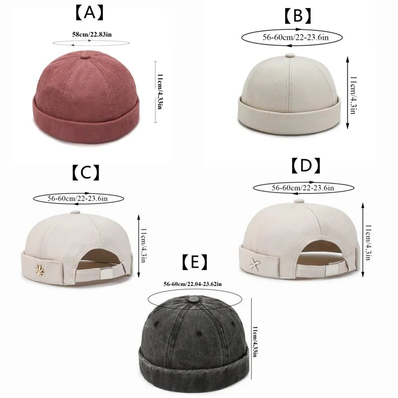 Vintage Men's Summer Cotton Brimless Skullies Cap Street Portable Docker Hats Multipurpose Beanie Hat Hip Hop Hats Japanese INS Vintage Men's Summer Cotton Brimless Skullies Cap Street Portable Docker Hats Multipurpose Beanie Hat Hip Hop Hats Japanese INS