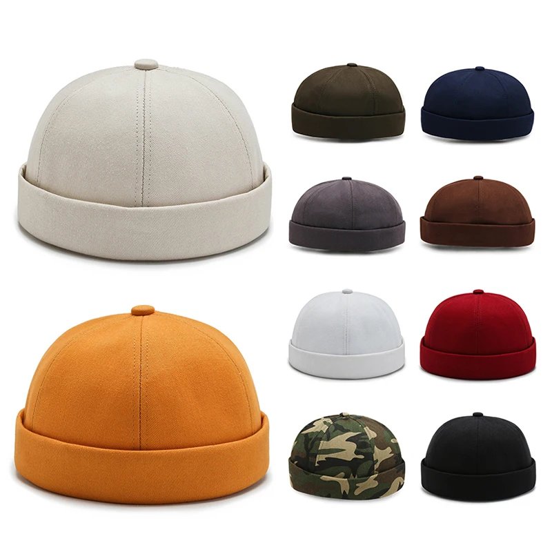 Vintage Men's Summer Cotton Brimless Skullies Cap Street Portable Docker Hats Multipurpose Beanie Hat Hip Hop Hats Japanese INS Vintage Men's Summer Cotton Brimless Skullies Cap Street Portable Docker Hats Multipurpose Beanie Hat Hip Hop Hats Japanese INS
