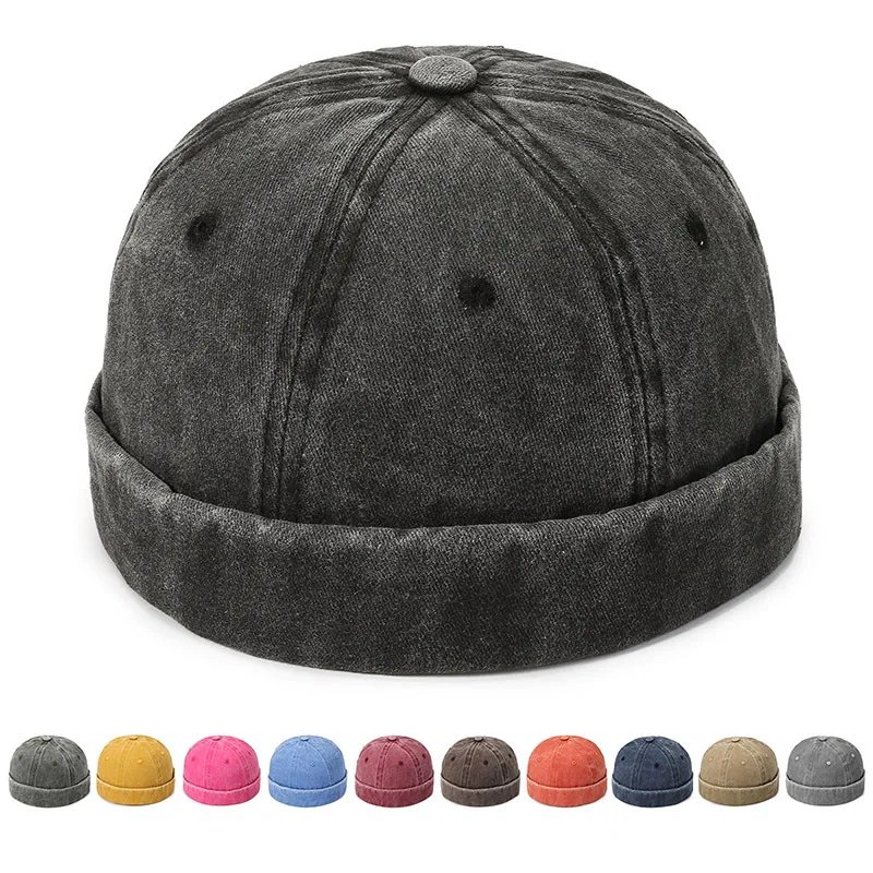 Vintage Men's Summer Cotton Brimless Skullies Cap Street Portable Docker Hats Multipurpose Beanie Hat Hip Hop Hats Japanese INS Vintage Men's Summer Cotton Brimless Skullies Cap Street Portable Docker Hats Multipurpose Beanie Hat Hip Hop Hats Japanese INS