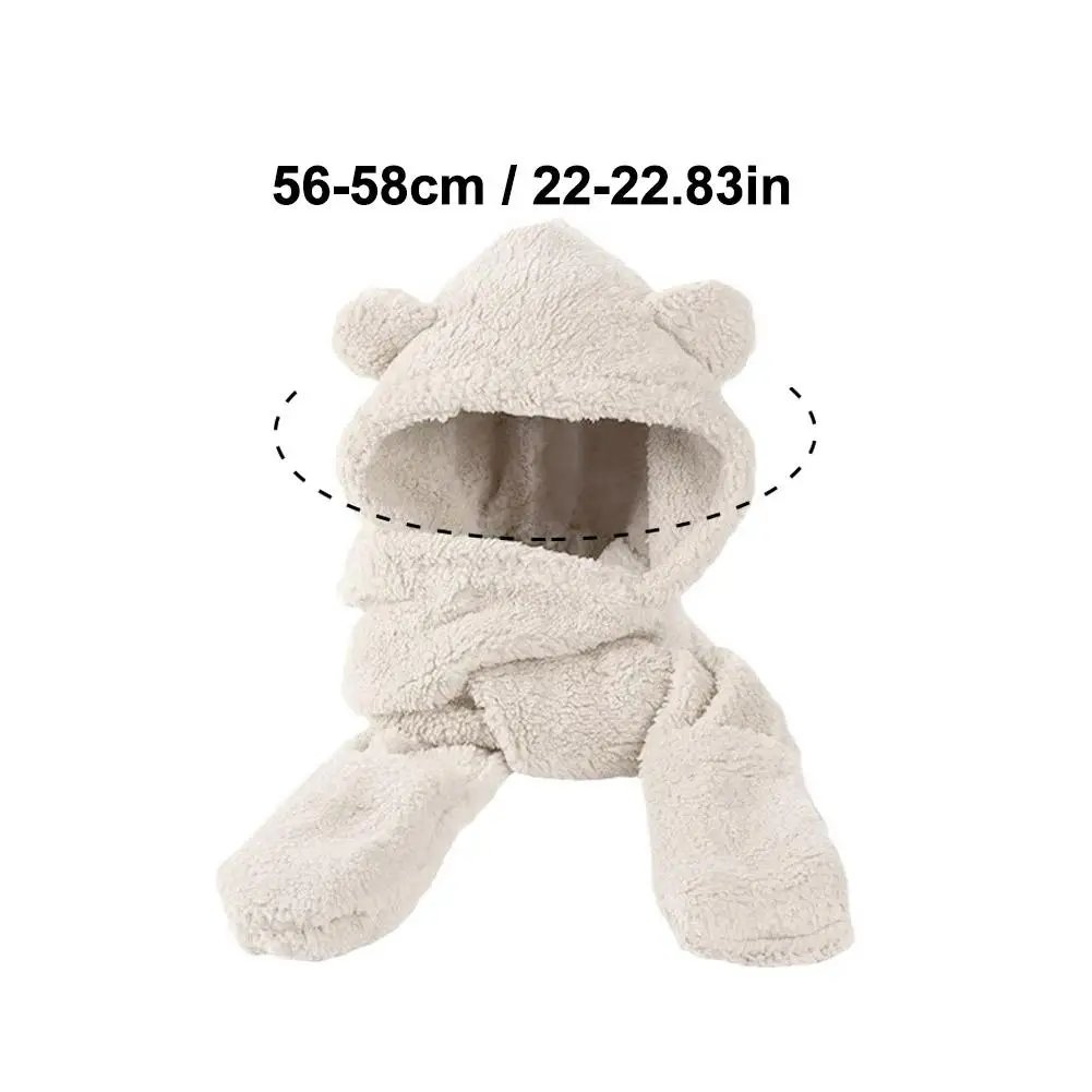 Winter Women Warm Beanies Caps Warm Bear Ear Hat Casual Plush Hat Scarf Set Casual Solid Women Caps Winter Women Warm Beanies Caps Warm Bear Ear Hat Casual Plush Hat Scarf Set Casual Solid Women Caps