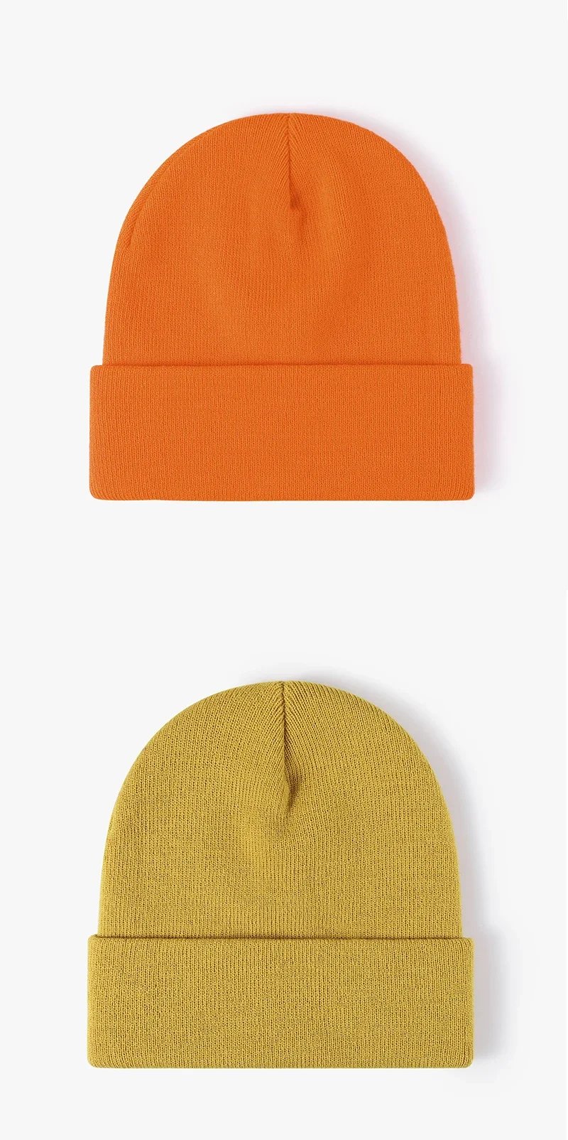 New Custom Logo Unisex Knitted Hat Outdoor Warm Men Solid Color Crimping Skullies Beanie Cap Hip Hop for Women Winter Ski Caps