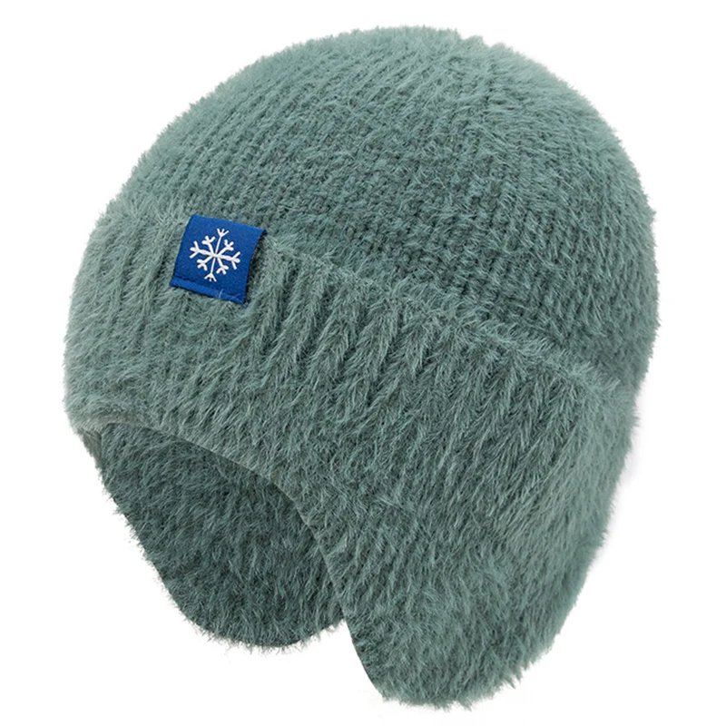Hot Sale Women Earflap Winter Hat Candy Colors Fashion Faux Fur Knitted Hat Kpop Style Soft Beanie Hats Female Streetwear Cap