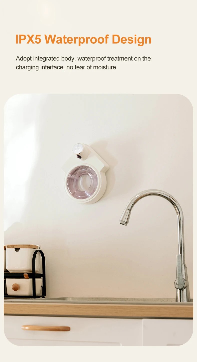 Automatic Induction Foam Soap Dispenser Smart Liquid Soap Dispenser Auto Touchless USB Charging Hand Washer for Kitchen Bathroom