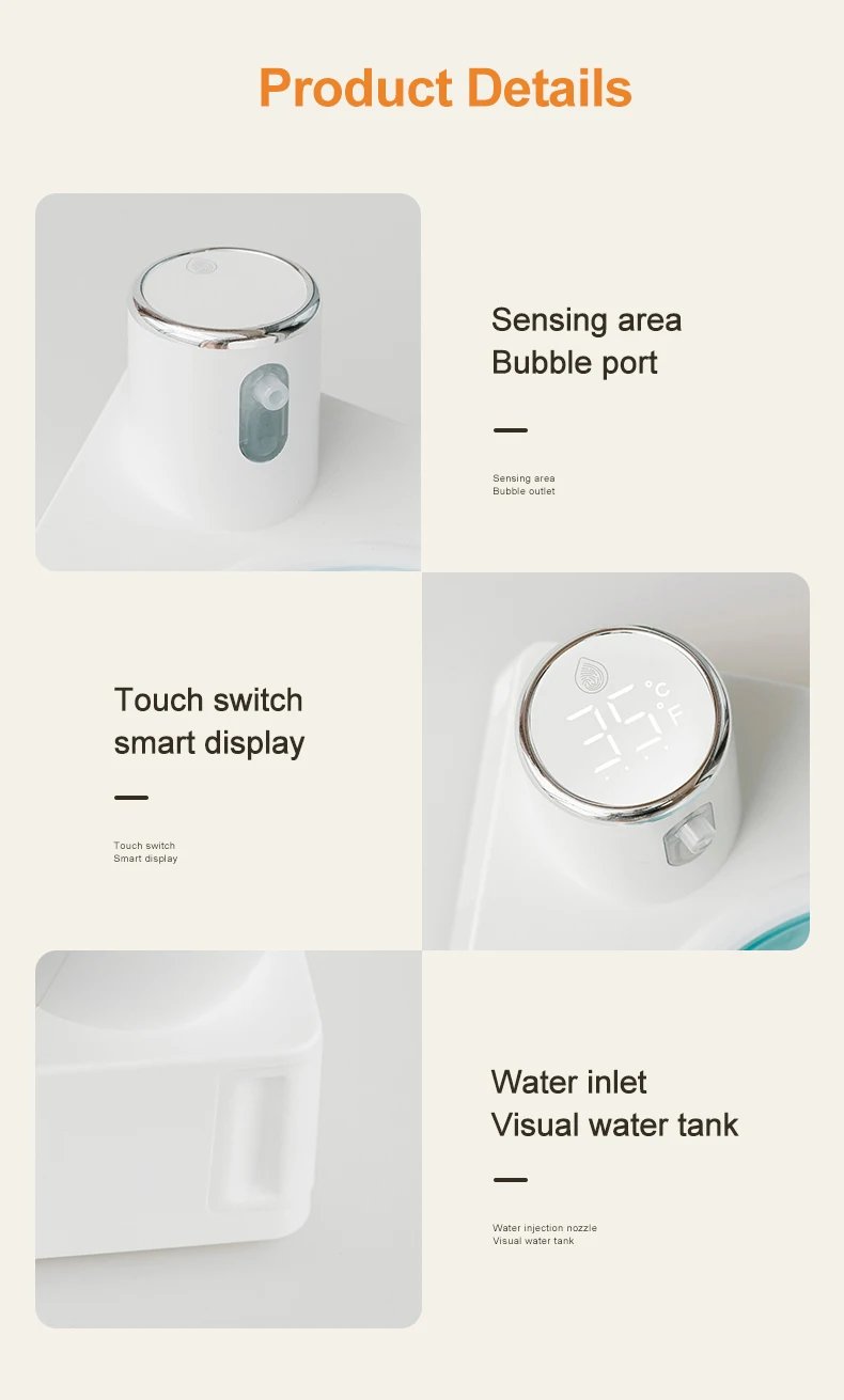 Automatic Induction Foam Soap Dispenser Smart Liquid Soap Dispenser Auto Touchless USB Charging Hand Washer for Kitchen Bathroom