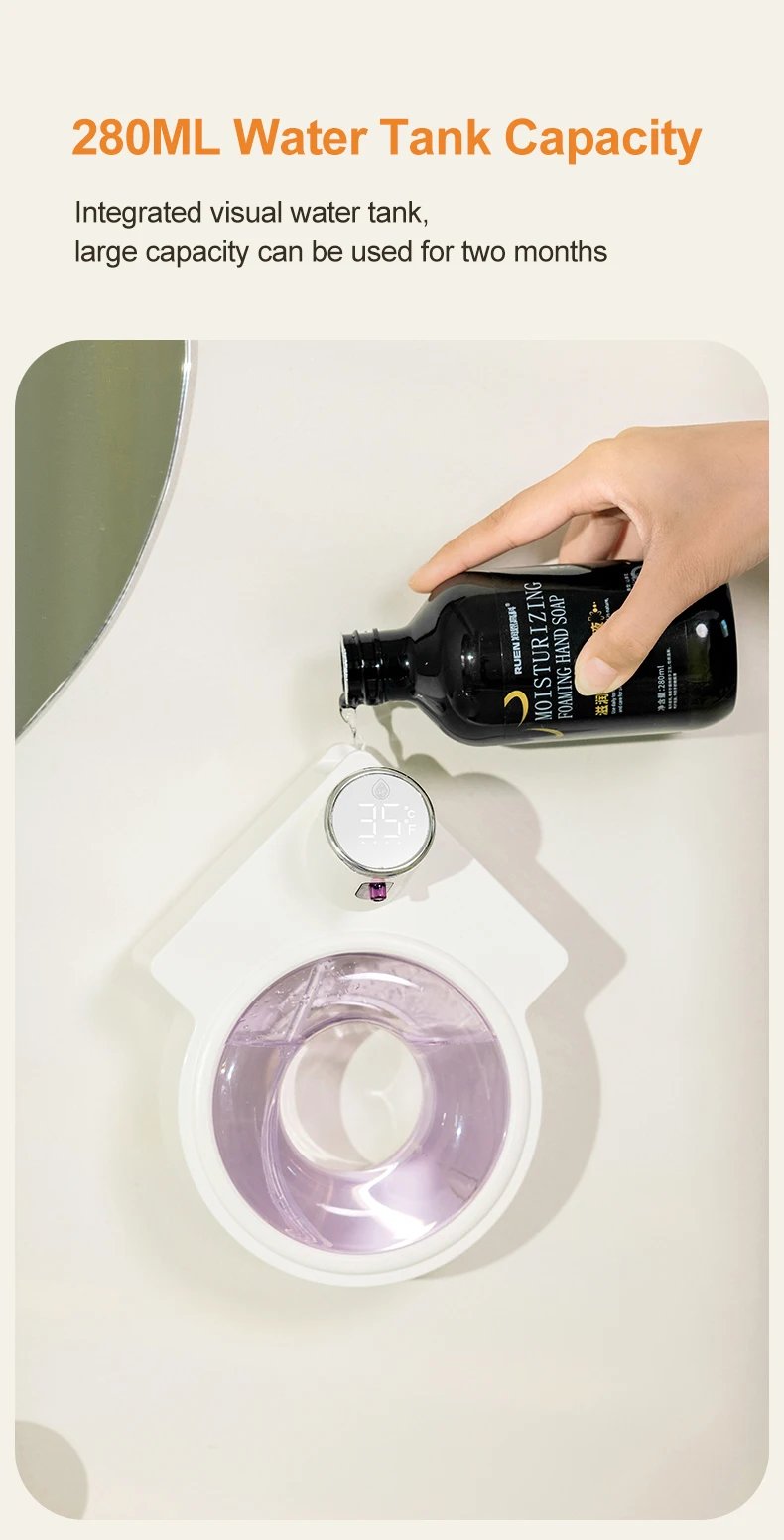 Automatic Induction Foam Soap Dispenser Smart Liquid Soap Dispenser Auto Touchless USB Charging Hand Washer for Kitchen Bathroom