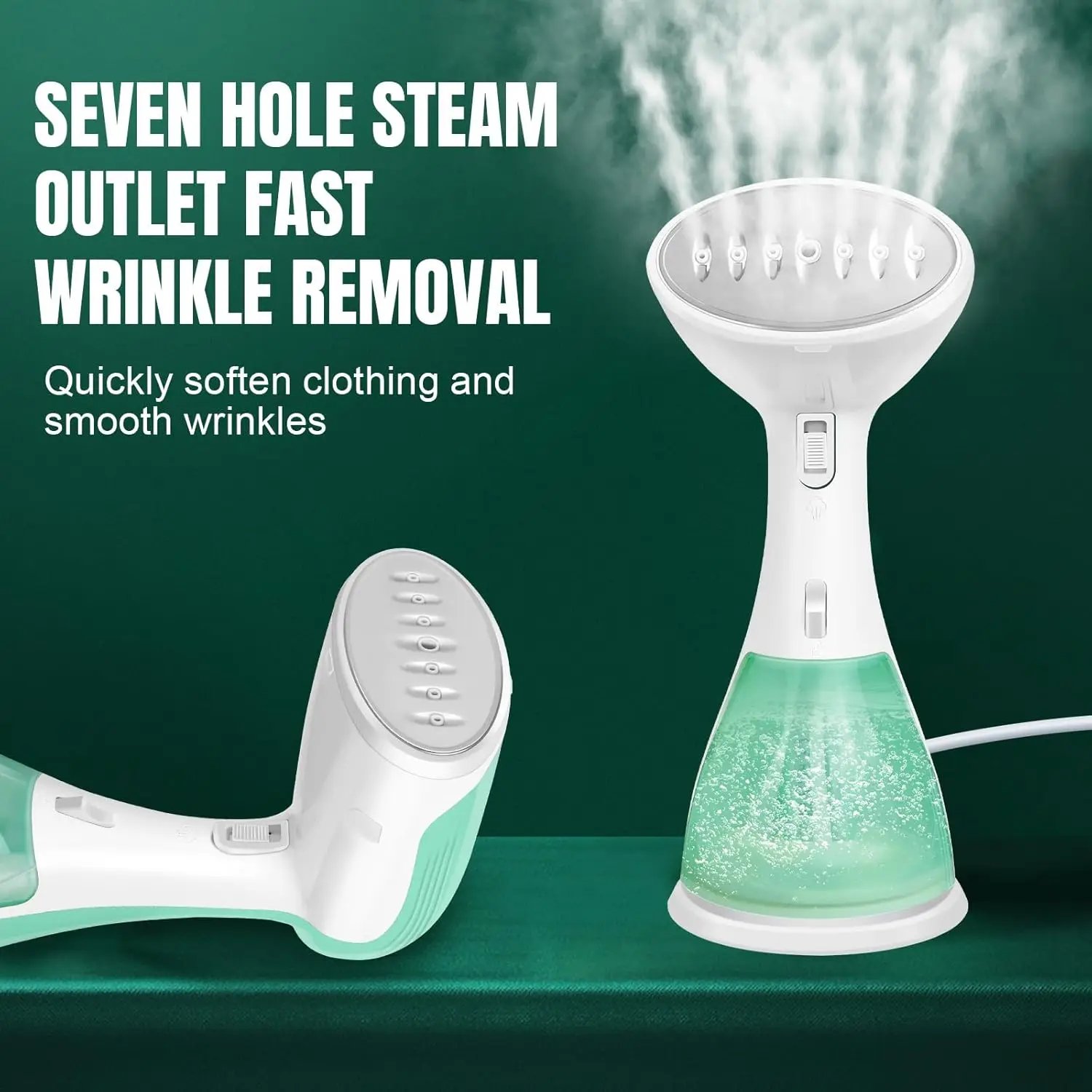 WEIRONG-1500W Clothes Steamer Handheld,Portable Garment Iron+ 300ml Tank,Vertical+Horizontal,Fast Heat-Up,Fast Wrinkle Removal