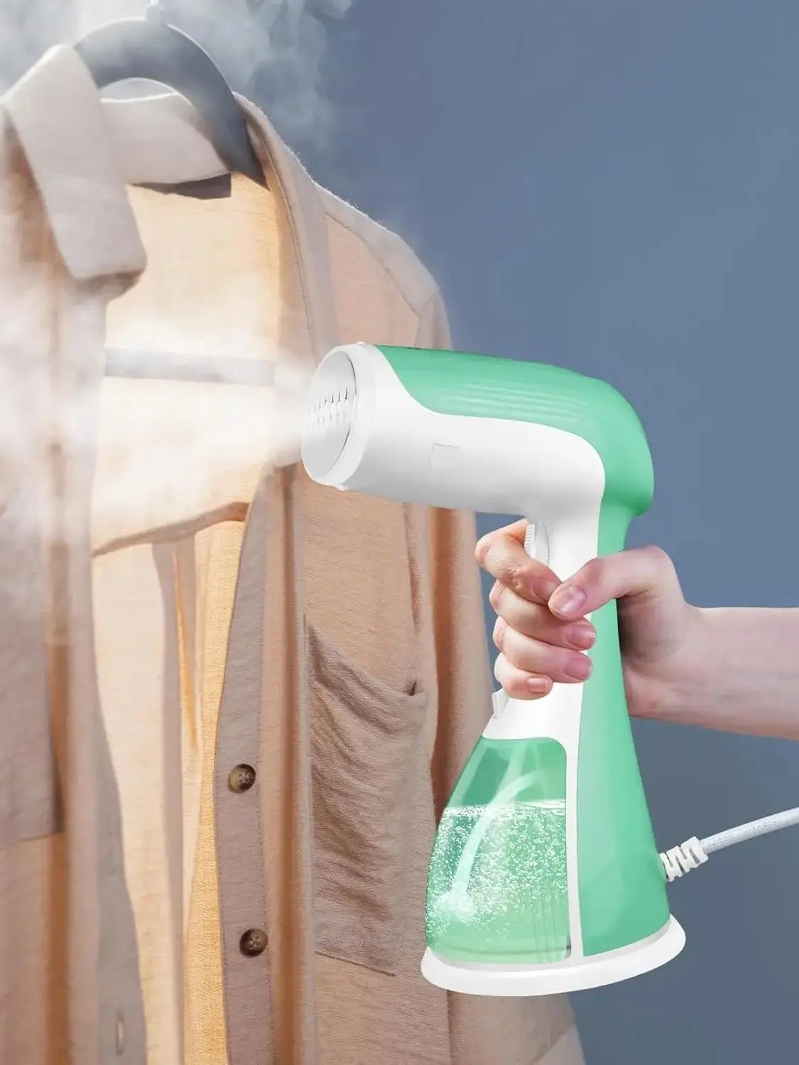 WEIRONG-1500W Clothes Steamer Handheld,Portable Garment Iron+ 300ml Tank,Vertical+Horizontal,Fast Heat-Up,Fast Wrinkle Removal