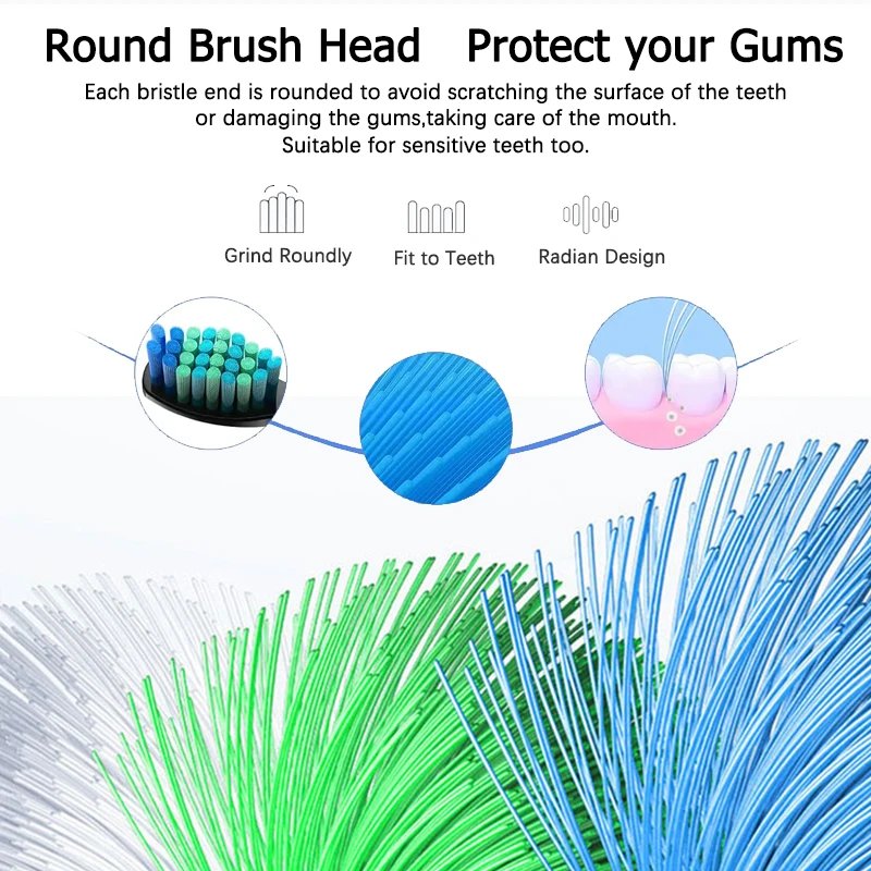 Replacement Brush Heads for Seago Electric Toothbrushes E1-9/SG2303/SG575 Vacuum Packing