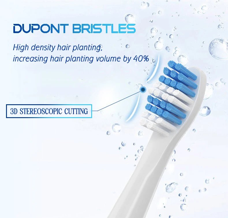 Replacement Brush Heads for Seago Electric Toothbrushes E1-9/SG2303/SG575 Vacuum Packing
