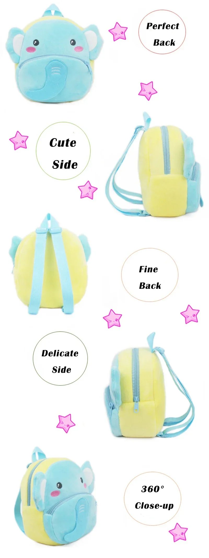 Baby Girls Backpack Kids Cute Plush Backpacks Baby School Bags 3D Cartoon Animal Book Bag for Boy Girl Mini Toddler Bag 0-4Y