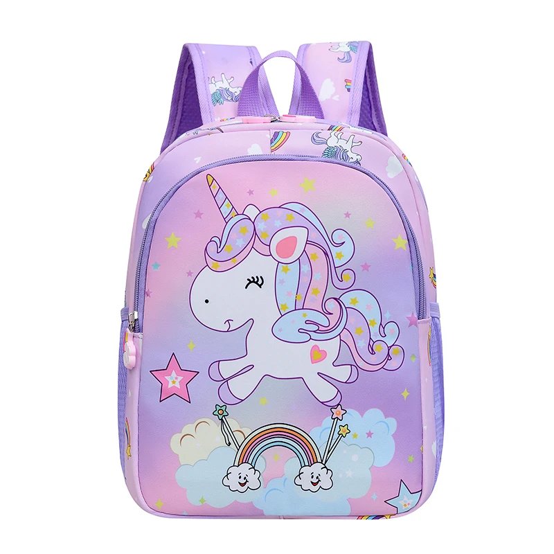 A girl's super pretty unicorn decorative pattern fashion trend children's backpack suitable for school and everyday use