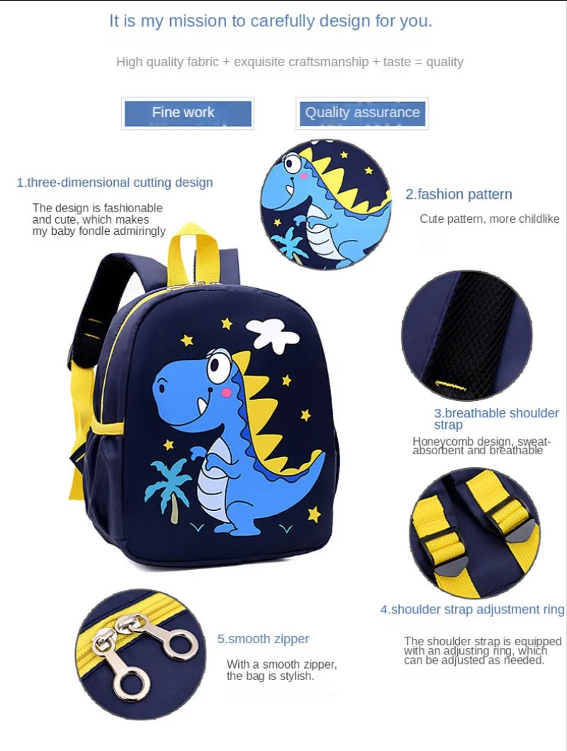 Cartoon Animal Kids Schoolbags Trendy Waterproof Backpack Kindergarten Primary School Bookbag Student Backpacks Back To School