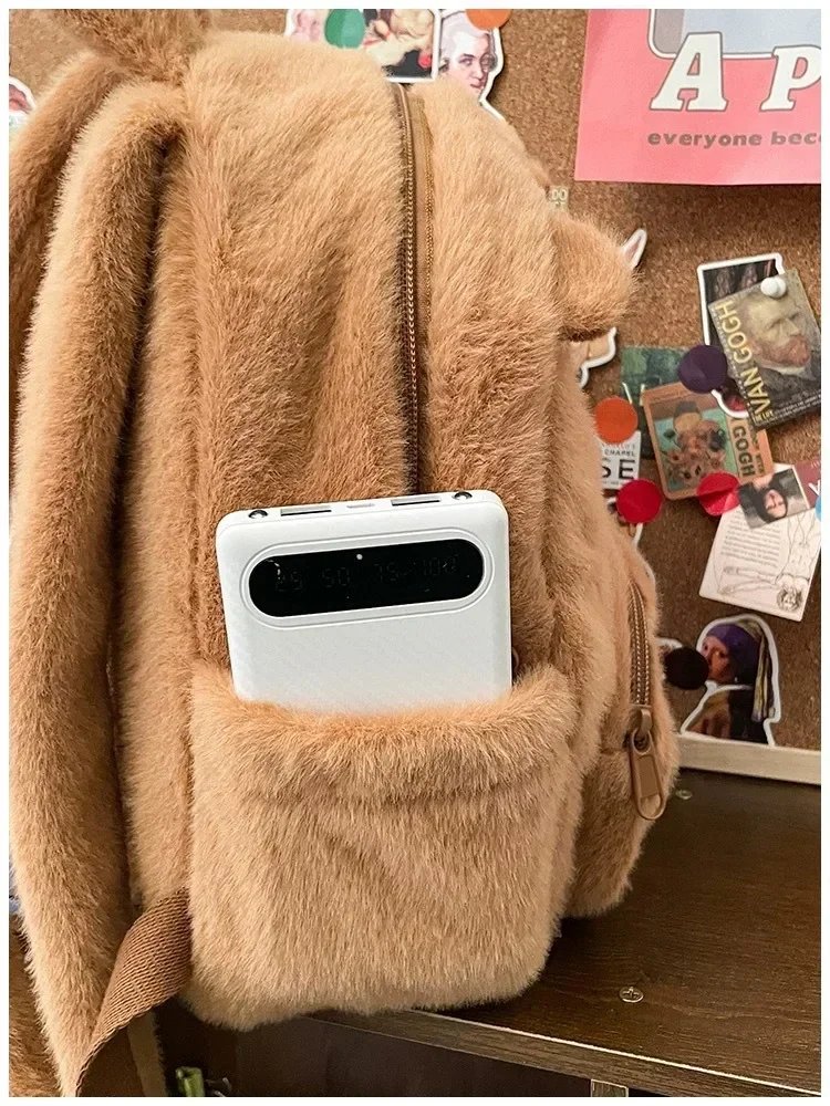 Student School Bag Capibala Plush Capybara Bag Casual All-match Fur Bag Large Capacity Backpack School Bag Mochila Student School Bag Capibala Plush Capybara Bag Casual All-match Fur Bag Large Capacity Backpack School Bag Mochila