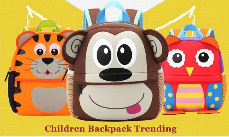 3D Children School Bags for Girls Boy Children Backpacks Kindergarten Cartoon Animal Toddle Kids Backpack for 2-5 years