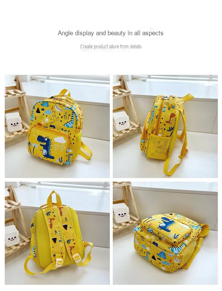 Lightweight Dinosaur Print School Backpack For Preschool Boys And Girls