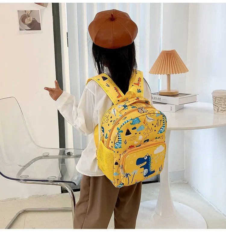 Lightweight Dinosaur Print School Backpack For Preschool Boys And Girls