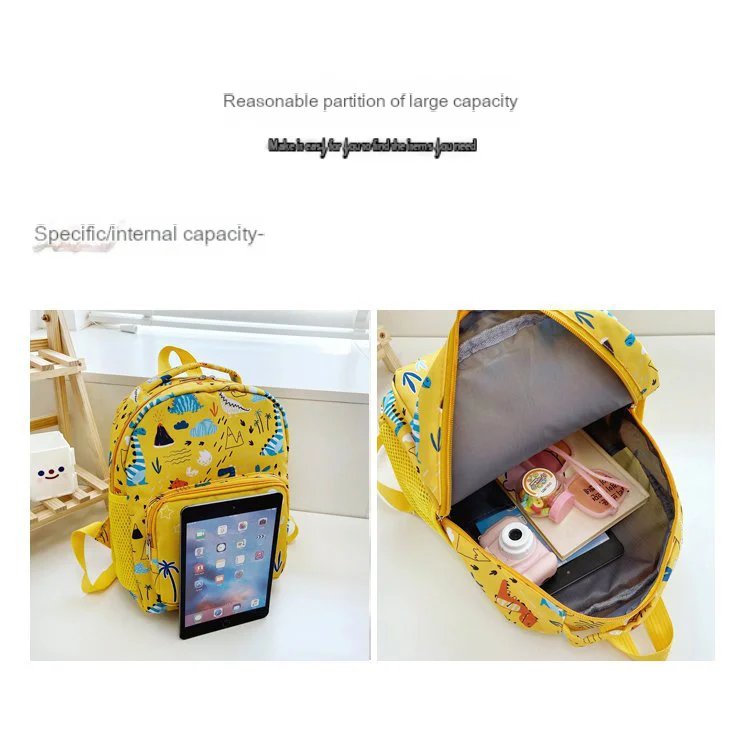 Lightweight Dinosaur Print School Backpack For Preschool Boys And Girls