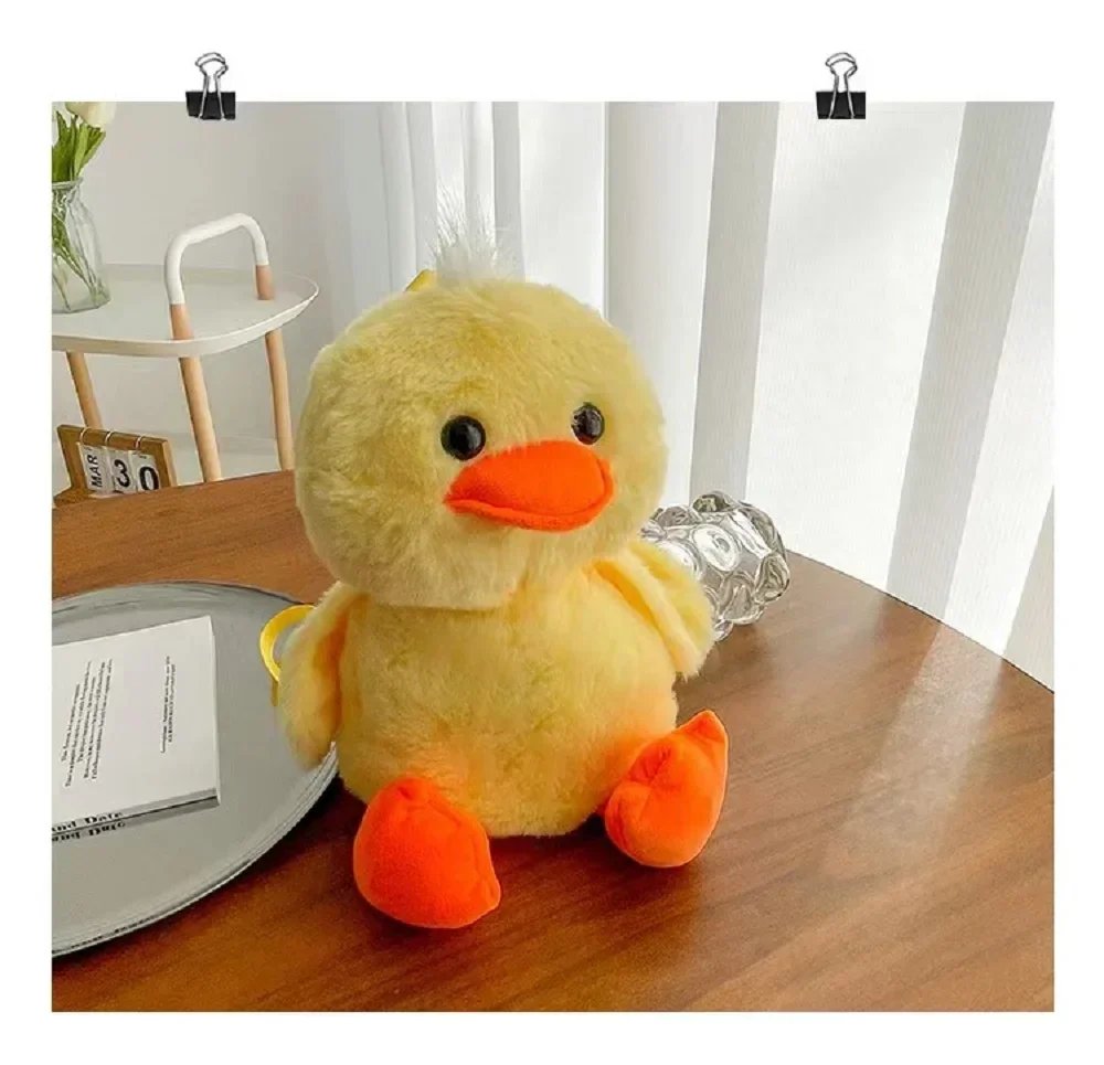 33cm Small Yellow Duck Plush Backpack Kawaii Stuffed Animal Duck Bag Cartoon Cute Soft Schoolbag Girls Children's Day Gifts