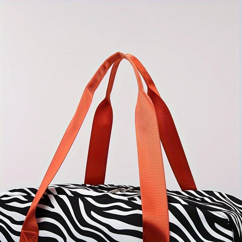 Spacious & Durable Women's Carry-On Travel Bag with Animal Print Nylon Large Capacity Sports Gym Bag Weekend Overnight Bag