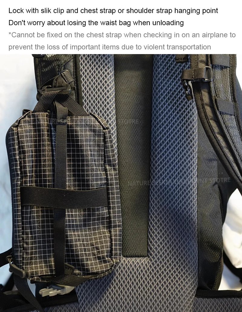 UHMWPE Outdoor Zip Pack Travel Tactical Waist Pouch with Belt for Hiking Riding Trekking Gear Backpacks Chest Lightweight Bag