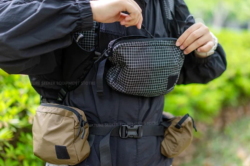 UHMWPE Outdoor Zip Pack Travel Tactical Waist Pouch with Belt for Hiking Riding Trekking Gear Backpacks Chest Lightweight Bag
