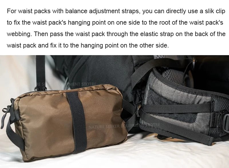 UHMWPE Outdoor Zip Pack Travel Tactical Waist Pouch with Belt for Hiking Riding Trekking Gear Backpacks Chest Lightweight Bag
