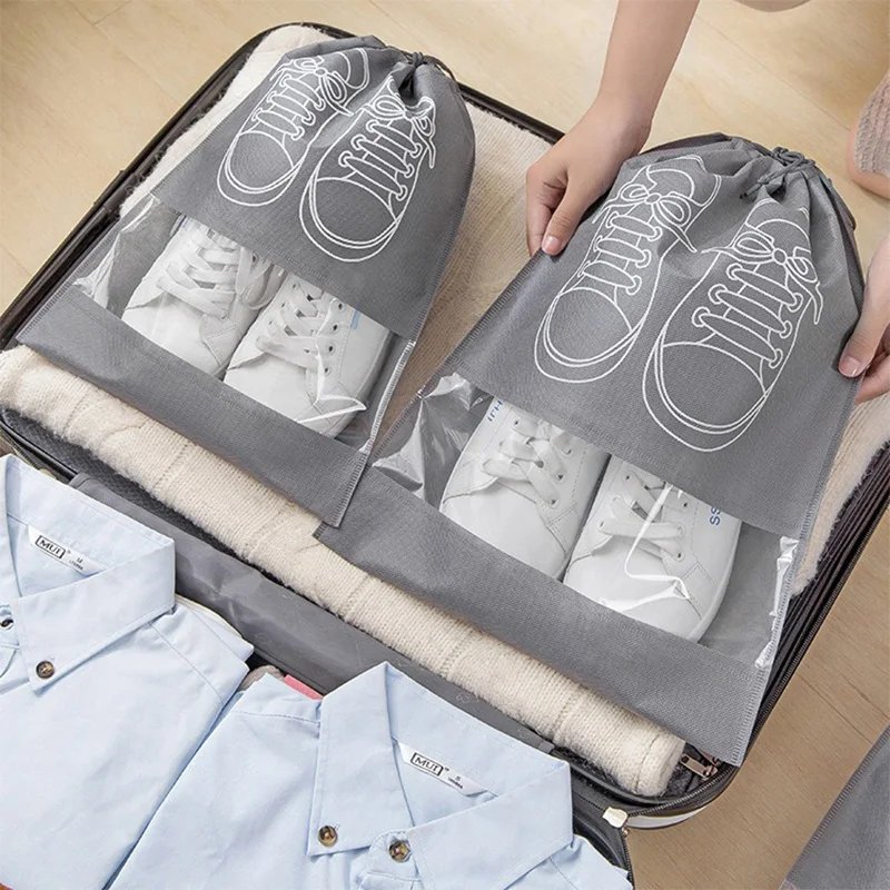 10pcs Shoe Storage Bag Made of Non-woven Fabric Dust-proof and Moisture-proof Travel Artifact Shoe Storage Household Shoe Cover