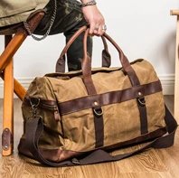 Fashion Multi-Function Full Grain Genuine Leather Travel Bag Men's Leather Luggage Travel Bag Duffle Bag Large Tote Weekend Bag