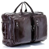 Fashion Multi-Function Full Grain Genuine Leather Travel Bag Men's Leather Luggage Travel Bag Duffle Bag Large Tote Weekend Bag