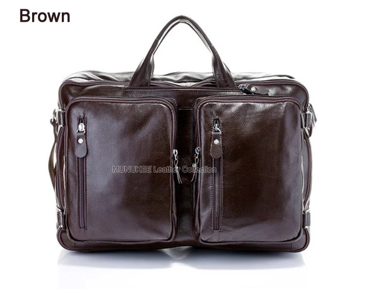 Fashion Multi-Function Full Grain Genuine Leather Travel Bag Men's Leather Luggage Travel Bag Duffle Bag Large Tote Weekend Bag