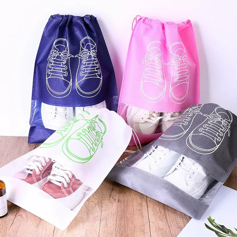 10/5pcs Shoes Storage Bags Closet Organizer Non-woven Travel Portable Bag Waterproof Pocket Clothing Classified Hanging Bag 2024